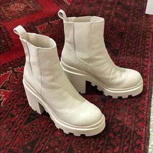 Stylish Cream Ankle Boots